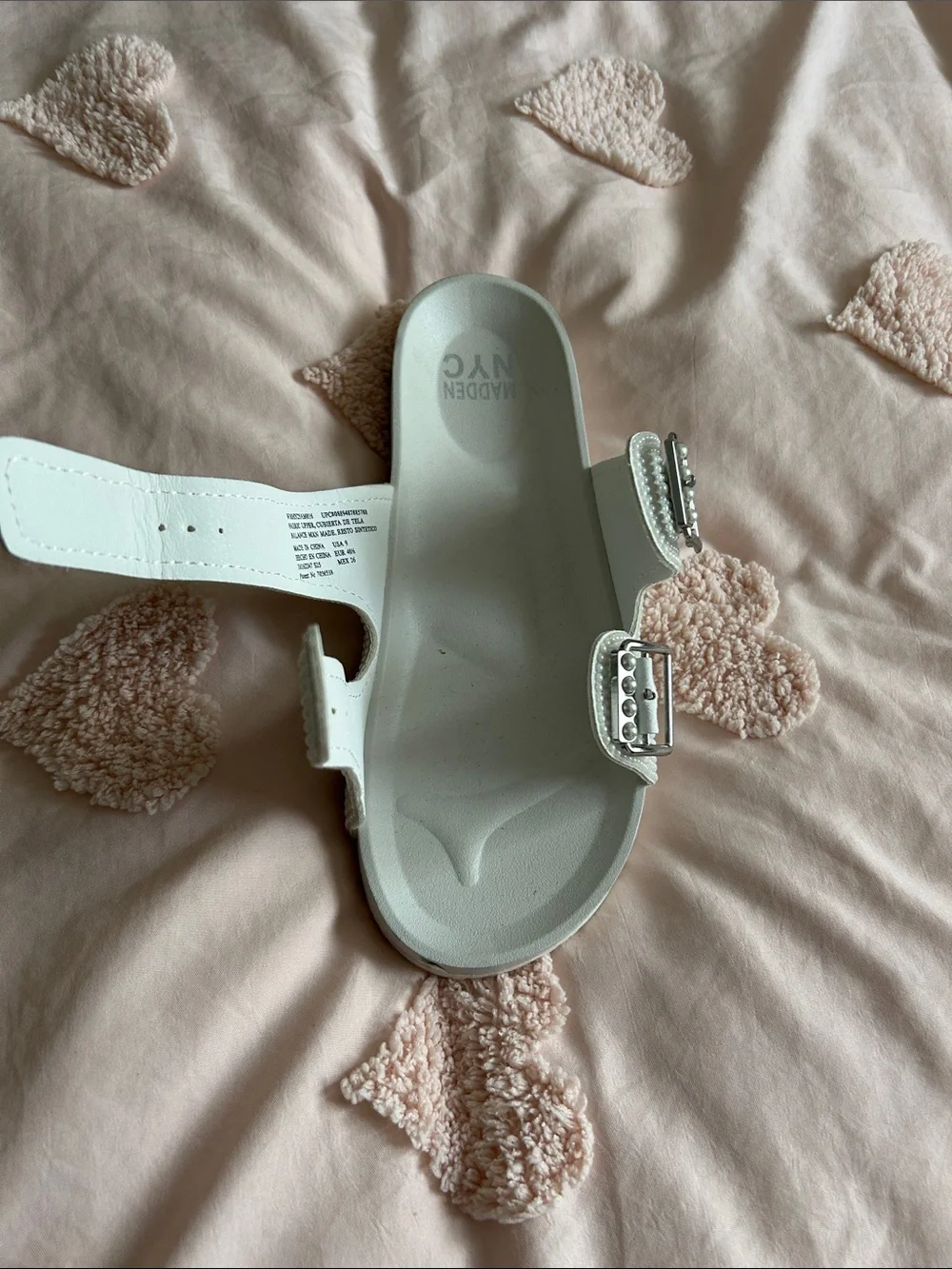 Madden NYC Women's White Double-Buckle Sandals